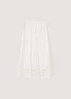 Broderie Cotton Crochet Midi Skirt, White, large