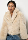 Faux Fur Short Coat, Cream, large