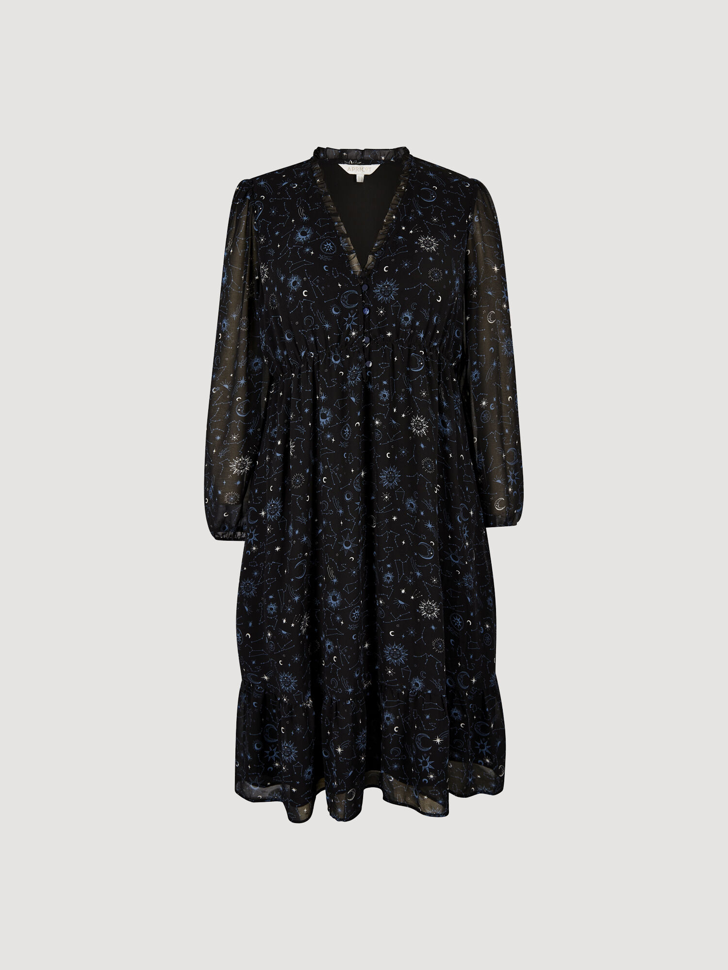 Curve Chiffon Constellation Midi Dress | Apricot Clothing