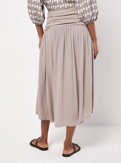 Textured Woven Midi Skirt