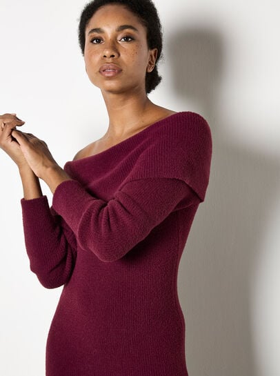 Fluffy Bardot Midaxi Dress