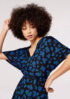 Animal Print Mini Dress, Blue, large