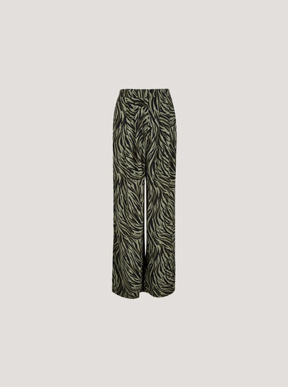 Zebra Print Wide Leg Trousers