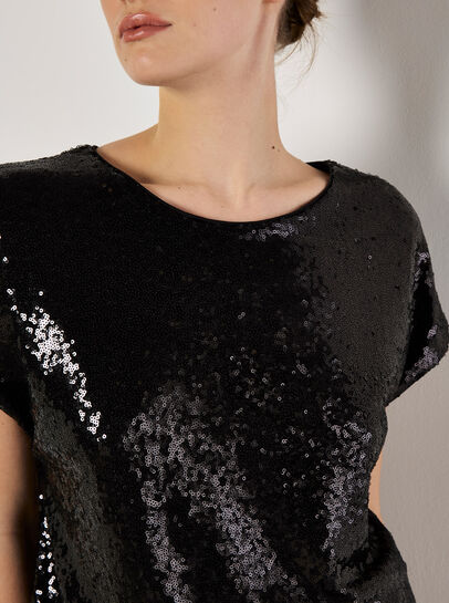 Sequin Crop T-Shirt