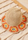 Raffia Crochet Hat, Assorted, large