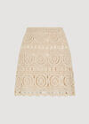 Cotton Crochet Circles Mini Skirt, Stone, large