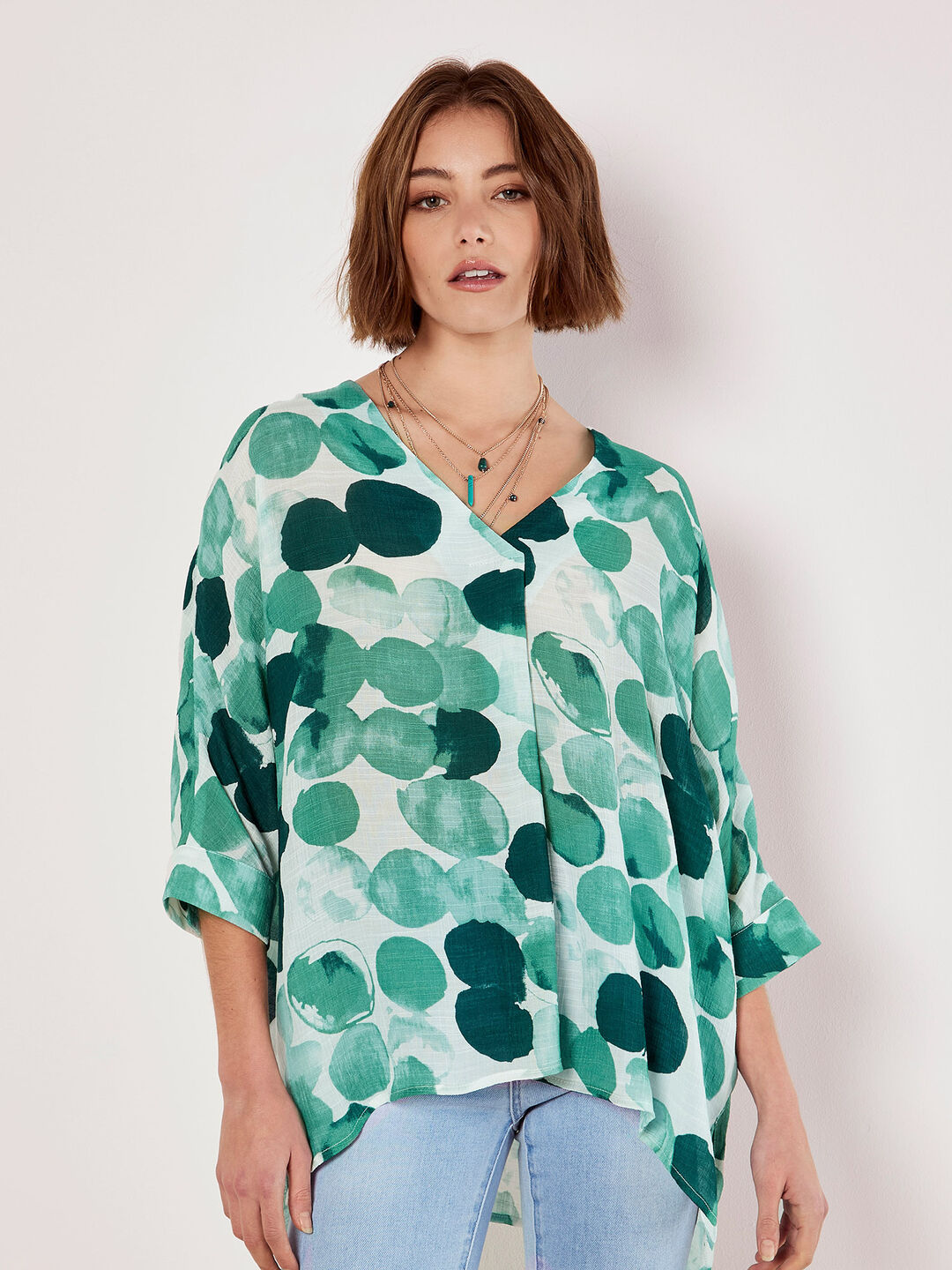 Paint Circles Print Top