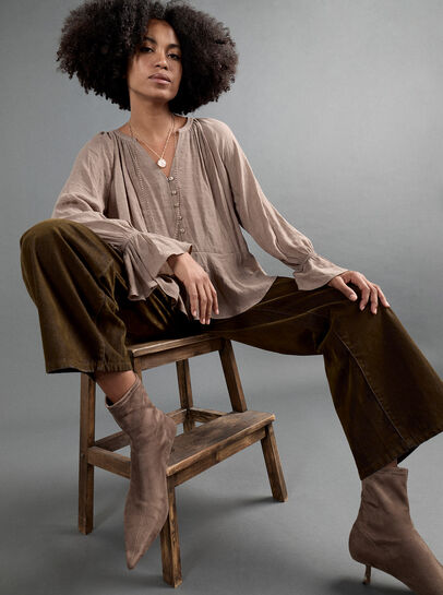 Flora Velvet Denim Wide-Leg Jeans