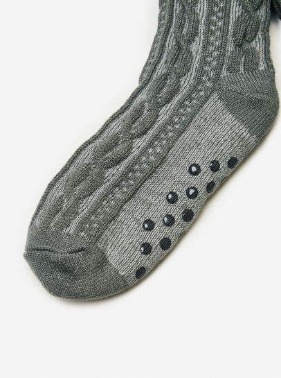 Fluffy Lining Aran Knit Socks