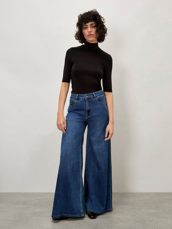 Zana Wide Leg Jeans, Blue, large
