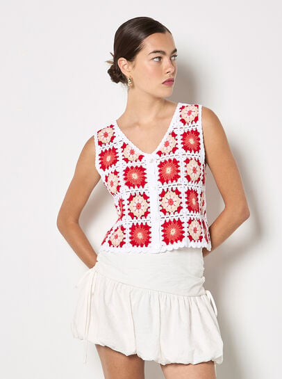 Crochet Squares Vest Top