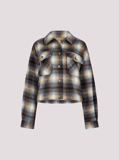 Brushed Check Cropped Jacket