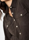Oversized Cord Shirt, Brown, large