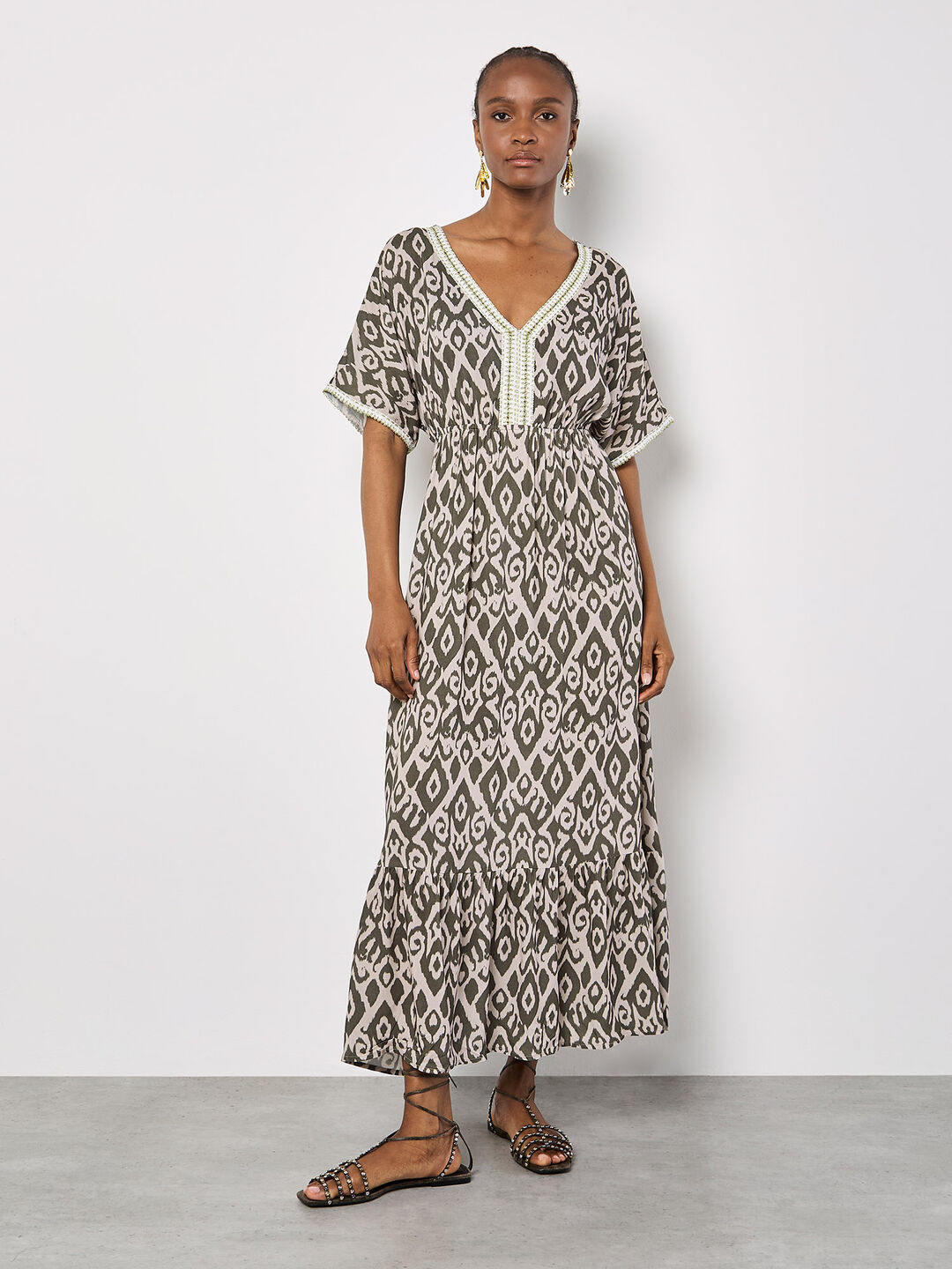 Ikat Batwing Maxi Dress