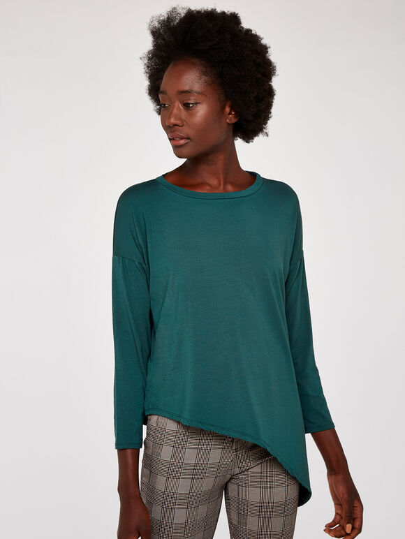 Asymmetric Hem Top, Green, large