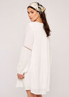 Lace Detail Smock Dress, Cream, large