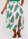 Curve Palm Print Skirt, White, large