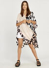 Colour Block Cow Print Cover Up, Brown, large