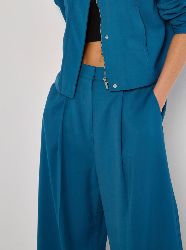 Soft Tailored Wide Leg Trousers, Teal, large