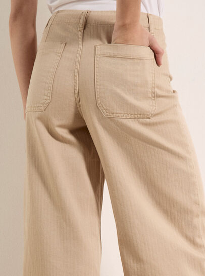 Erin Wide-Leg Cotton Drawstring Jeans