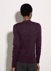 Pom Pointelle Knit Jumper, Purple, large