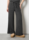 Soft Knit Wide Leg Trousers, Dark Grey - Charcoal, large