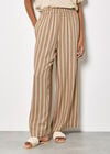 Linen Blend Wide-Leg Stripe Trousers, Stone, large