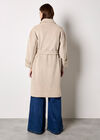 Soft-Touch Long Trench Coat, Stone, large