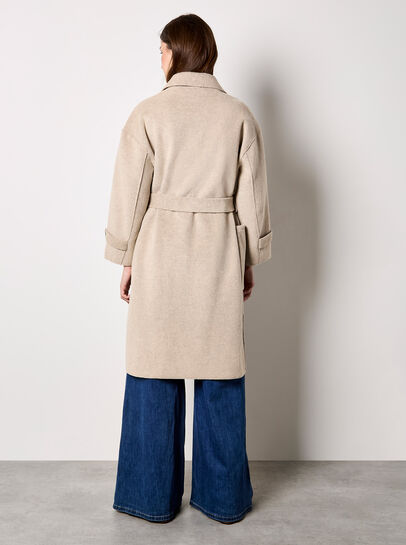 Soft-Touch Long Trench Coat