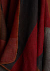 Colour Block Blanket Cape, Red, large