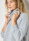 Oversized Roll Neck Tunic Jumper, Light Grey / Silver, large