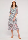 Meadow Print Tiered Midi Dress, Mint, large