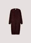 Chunky Cable Knit Longline Cardigan, Plum, large