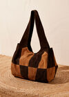 Sac Hobo en patchwork de suède, assorti, grand