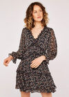 Floral Ruffle Tiered Dress, Navy, large