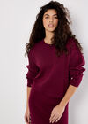 Fine Knit Cable Jumper, Burgundy, large