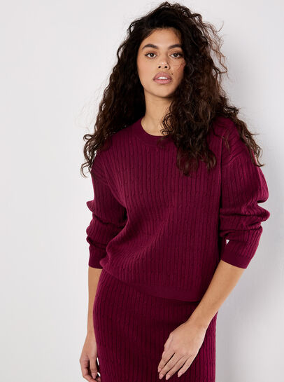 Fine Knit Cable Jumper