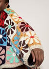 Hand-Crocheted Flowers Cardigan, Assorted, large