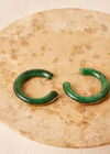 Big Green Hoop Earrings, Green, large