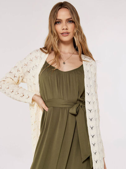 Pointelle Longline Cardigan