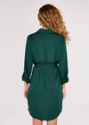 Chevron Jacquard Shirt Dress, Green, large