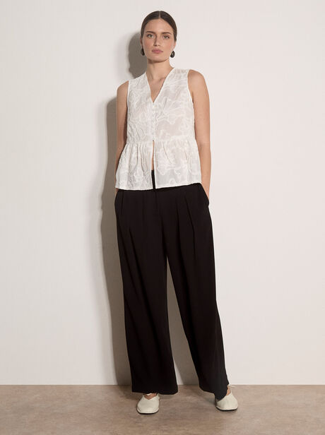 Wide-Leg Tailored Trousers
