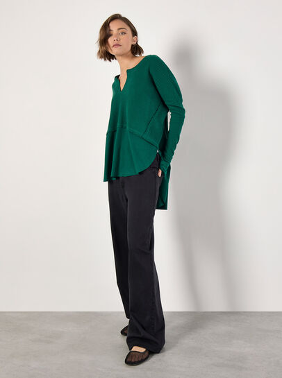 Waffle Jersey Layered Top