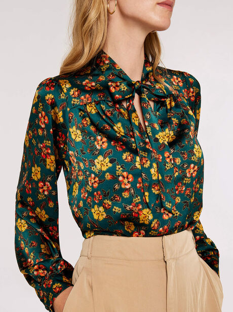 Floral Pussy Bow Blouse