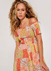 Patchwork Fusion Dress, Orange, large