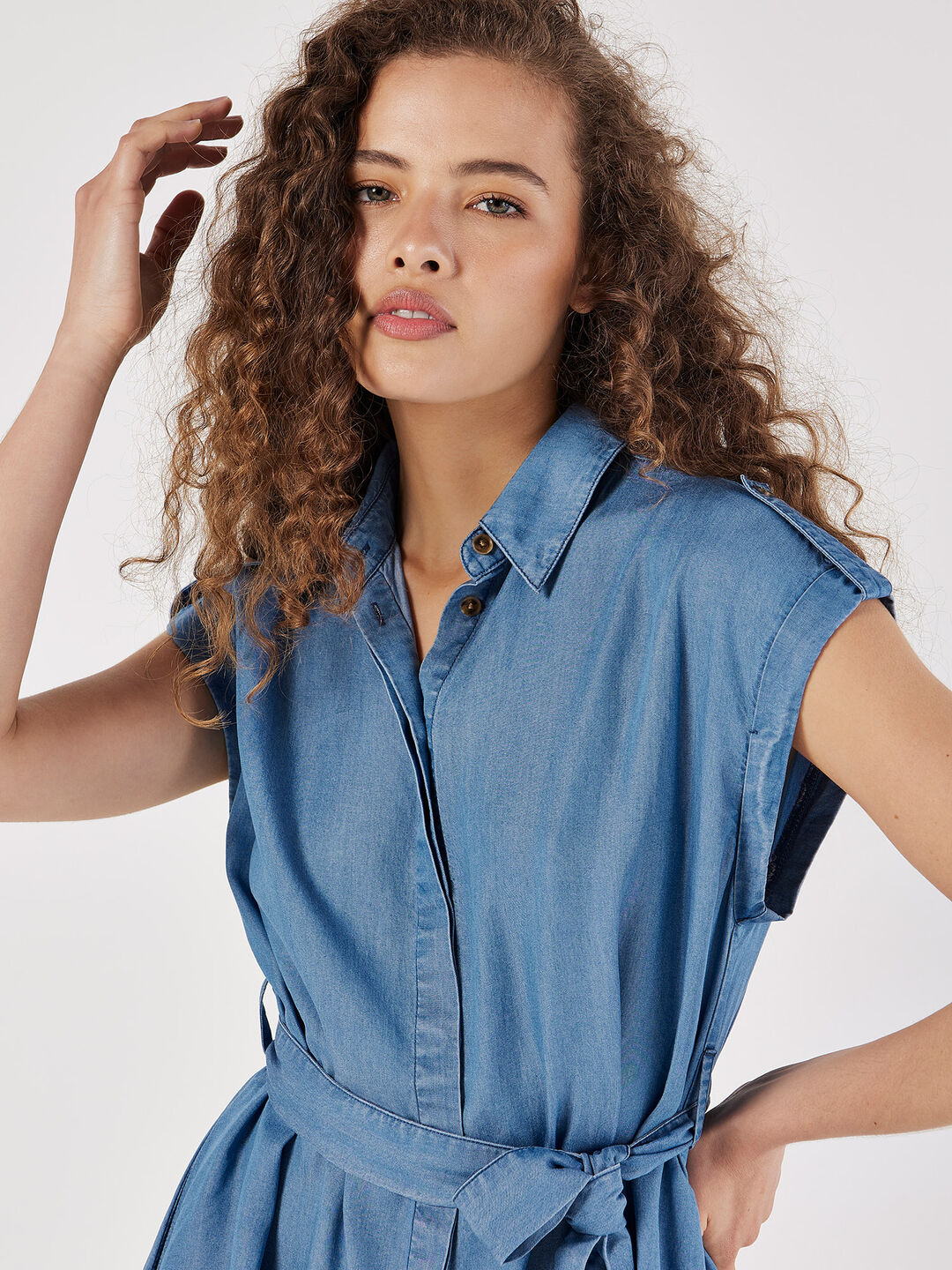 Denim Shirt Mini Dress | Apricot Clothing