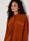 Oversized Chiffon Shirt, Rust, large
