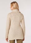 Roll Neck Slub Wrap Jumper, Stone, large