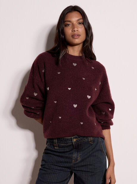 Embroidered Heart Jumper
