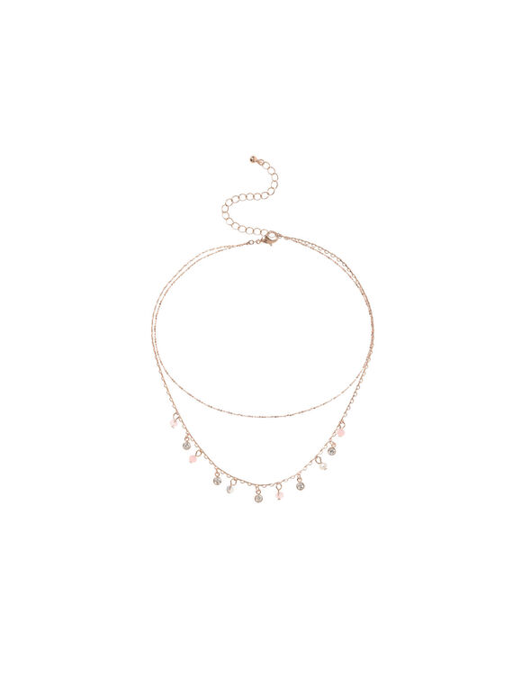 Crystal Bead Layer Necklace, Assorted, large